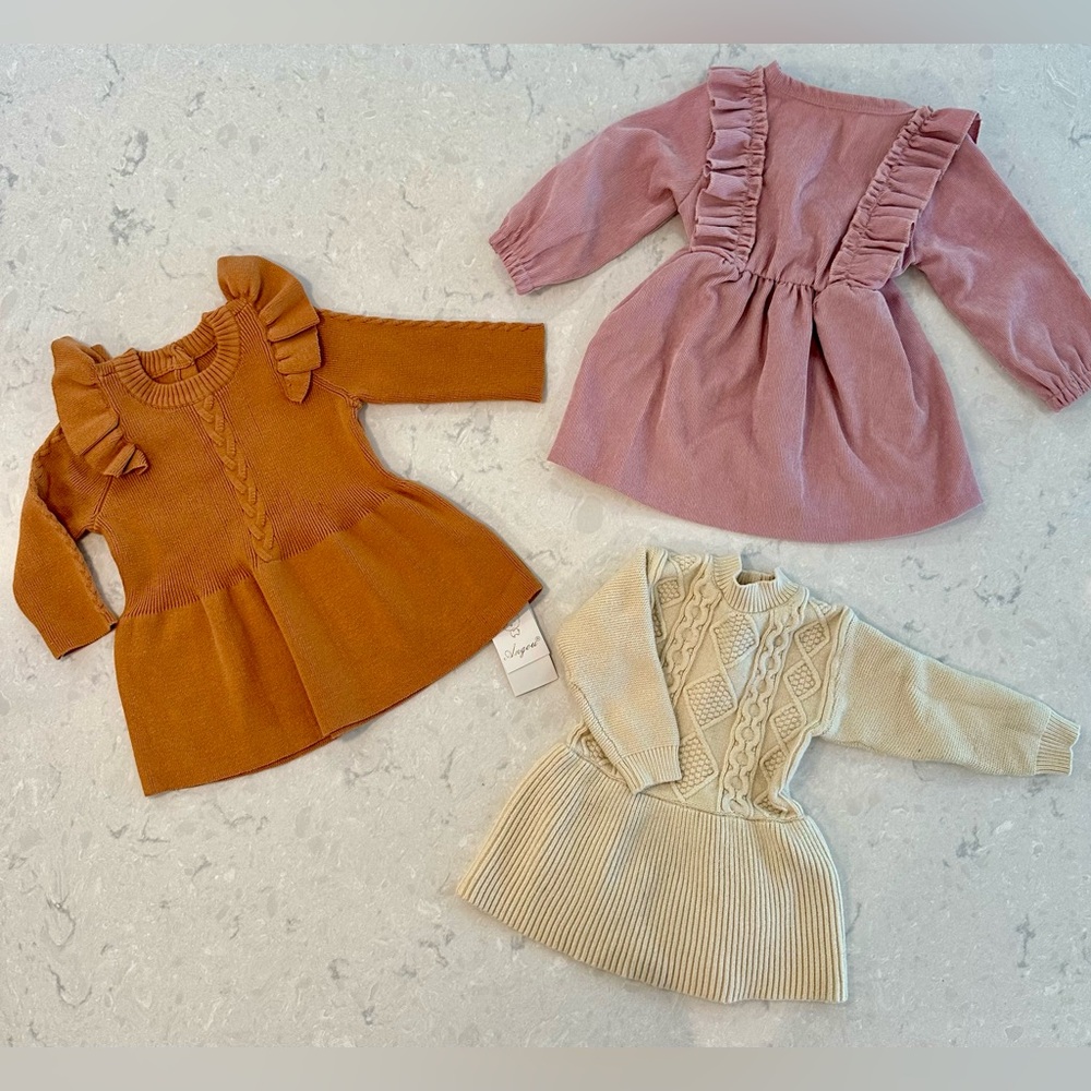 Baby Girl 12mo Winter/Holiday Dresses Bundle